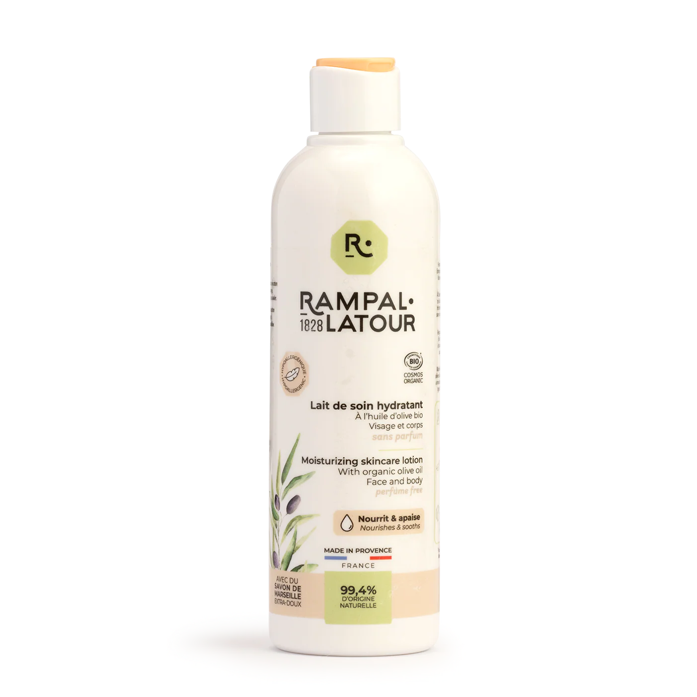 Lait de soin hydratant confort certifié bio 250ml RAMPAL LATOUR